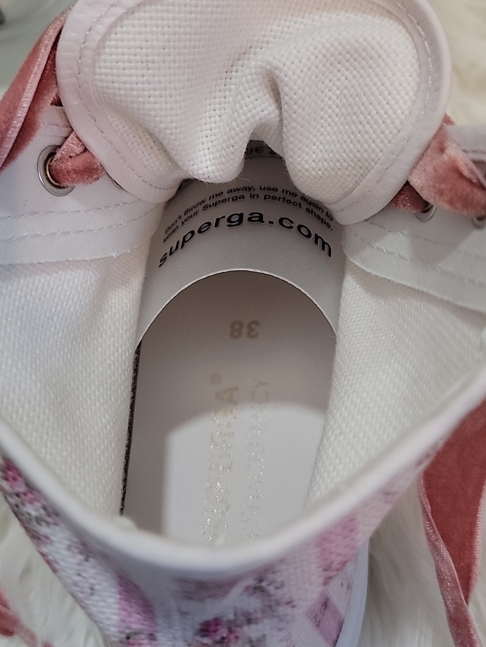 Pink Floral High-Top Sneakers with Velvet Laces - Picture 6 of 12